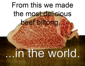 semi-Wagyu beef biltong 200 gram pr&eacute;-cut