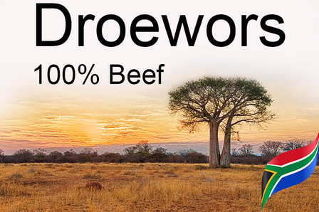 Droewors, gemaakt van 100% beef 250 gram.