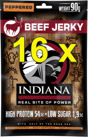 Indiana beef jerky peppered 90 gram 16 x