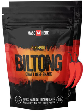 2 x Maso Here beef biltong Pir-Piri 40 gram