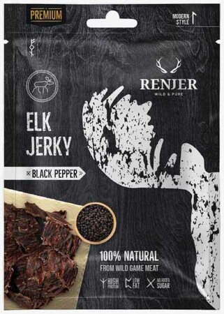 Renjer jerky elk black pepper 25 gram