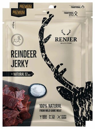2 x Renjer reindeer jerky natural