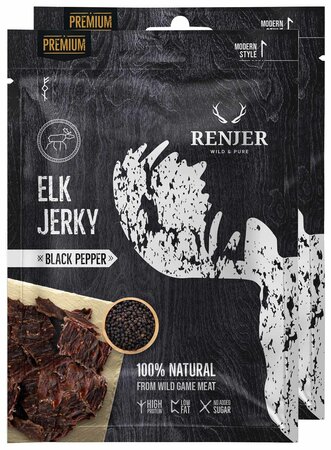 2 x Renjer elk jerky black pepper