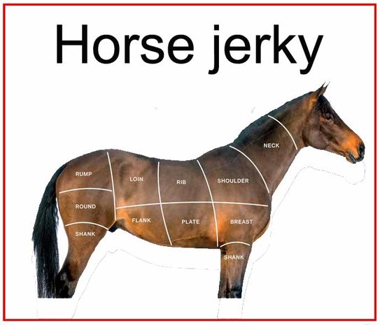 Horse jerky 200 gram excl. porto,