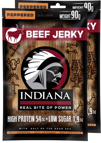 indiana beef jerky peppered 90 gram 2 x