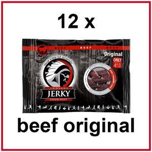 12 x Indiana beef jerky Original 100 gram incl. porto - beefjerkykopen