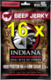 16 x Indiana beef jerky Hot & Sweet 90 gram 