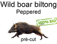 Wild zwijn biltong peppered 300 gram gesneden