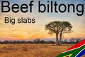 Beef biltong, grote stukken, gemaakt door Zuid-Afrikanen,  € 8,95 per 100 gram